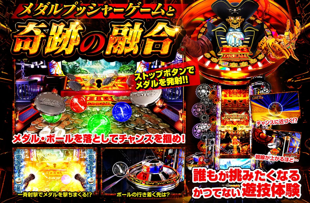 メダルプッシャーゲームと奇跡の融合(機種コンセプト)