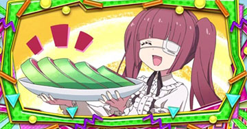 邪神ちゃんドロップキック ボーナス終了時のPUSH「蛇肉スライス」(5回中 天国1回以上濃厚)